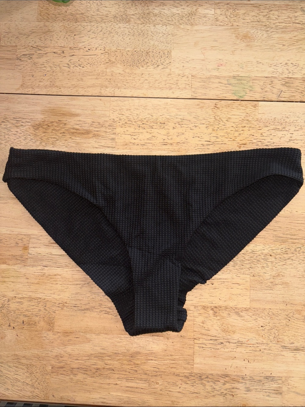aerie Black Textured Bikini Bottoms